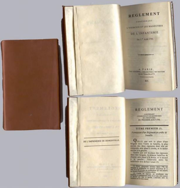 Règlement 1791, Planches, Livret militaire et carnets de chants.